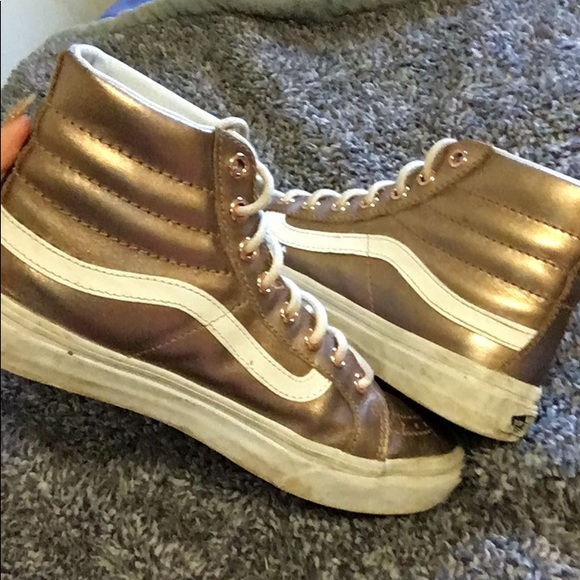 vans rose gold high tops